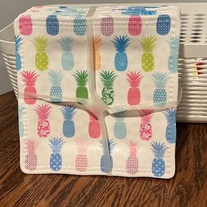 Cynthia Rowley Tropical Pineapple melamine dinner plates Colorful Pineapple